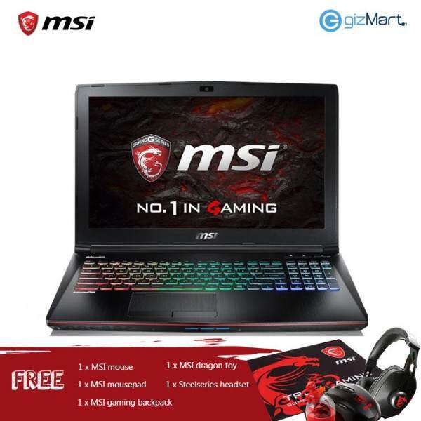MSI GE62VR 7RF 412MY Apache Pro 15.6 Gaming Lapop (i7-7700HQ, 8GB, 128GB+1TB, GTX1060, Win10H) + MSI giftbox Malaysia