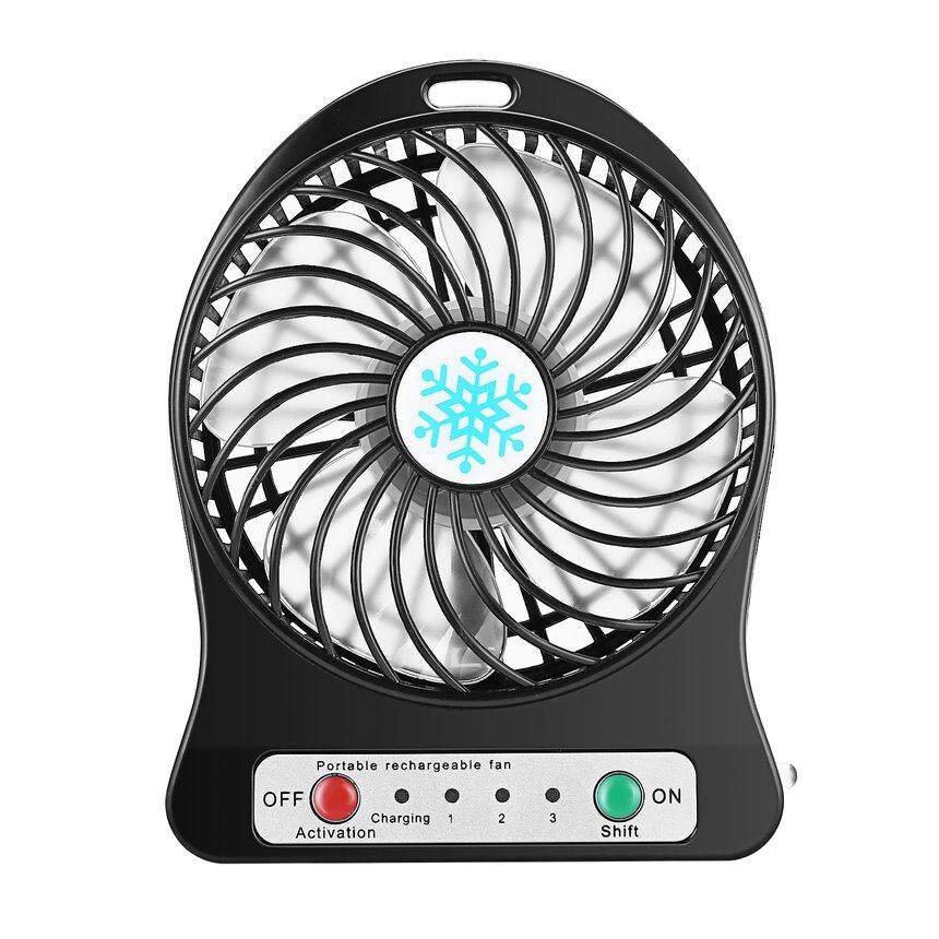 PSoft แบบพกพา Mini พัดลม LED Air พัดลมใช้แบตเตอรี่ดำเนินการที่ชาร์จ USB เรืองแสง LED พัดลมติดหลอดไฟ