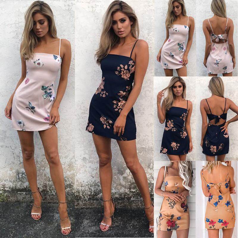 ฤดูร้อนผู้หญิง Boho สั้นชุดเดรสแม็กซี่งานปาร์ตี้ค็อกเทลตอนค่ำชุดเดรสชายหาด Sundress