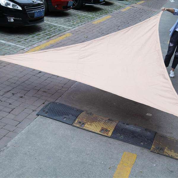 MagiDeal Triangle UV Block Sun Shade Sail Outdoor Pool Deck 3m Khaki