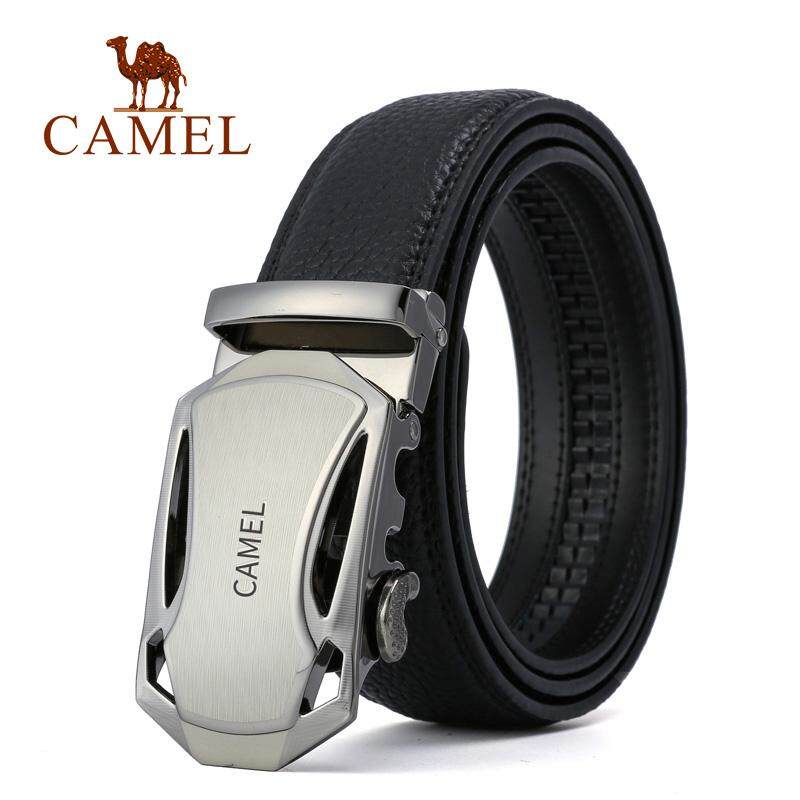 CAMEL Men's 100% ของแท้เข็มขัดหนังวัวพร้อมธุรกิจหัวเข็มขัดอัตโนมัติ REVERSIBLE เข็มขัดอย่างเป็นทางการสายคล้องเข็มขัดกล่องของขวัญ trims เพื่อตัด