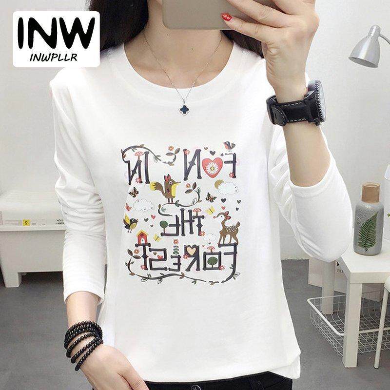 INWPLLR TShirt เสื้อยืดสตรีเสื้อคอตตอน TEE หญิง T เสื้อตลกเสื้อยืดพิมพ์ลายแขนยาวสไตล์ฤดูใบไม้ร่วงเสื้อผู้หญิงขนาดพิเศษเสื้อยืด INWPLLR TShirt เสื้อยืดสตรีเสื้อคอตตอน TEE หญิง T เสื้อตลกเสื้อยืดพิมพ์ลายแขนยาวสไตล์ฤดูใบไม้ร่วงเสื้อผู้หญิงขนาดพิเศษเสื้อยืด