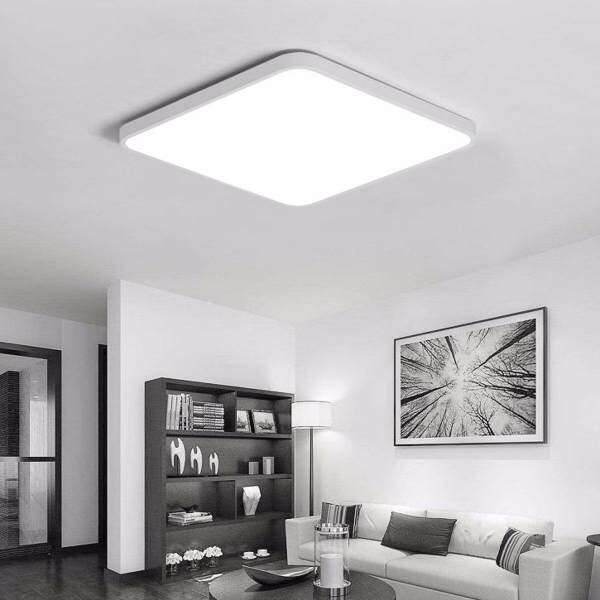 Bright 24W Square LED Ceiling Down Light Panel Wall Kitchen Bathroom Lamp # White warm light - intl