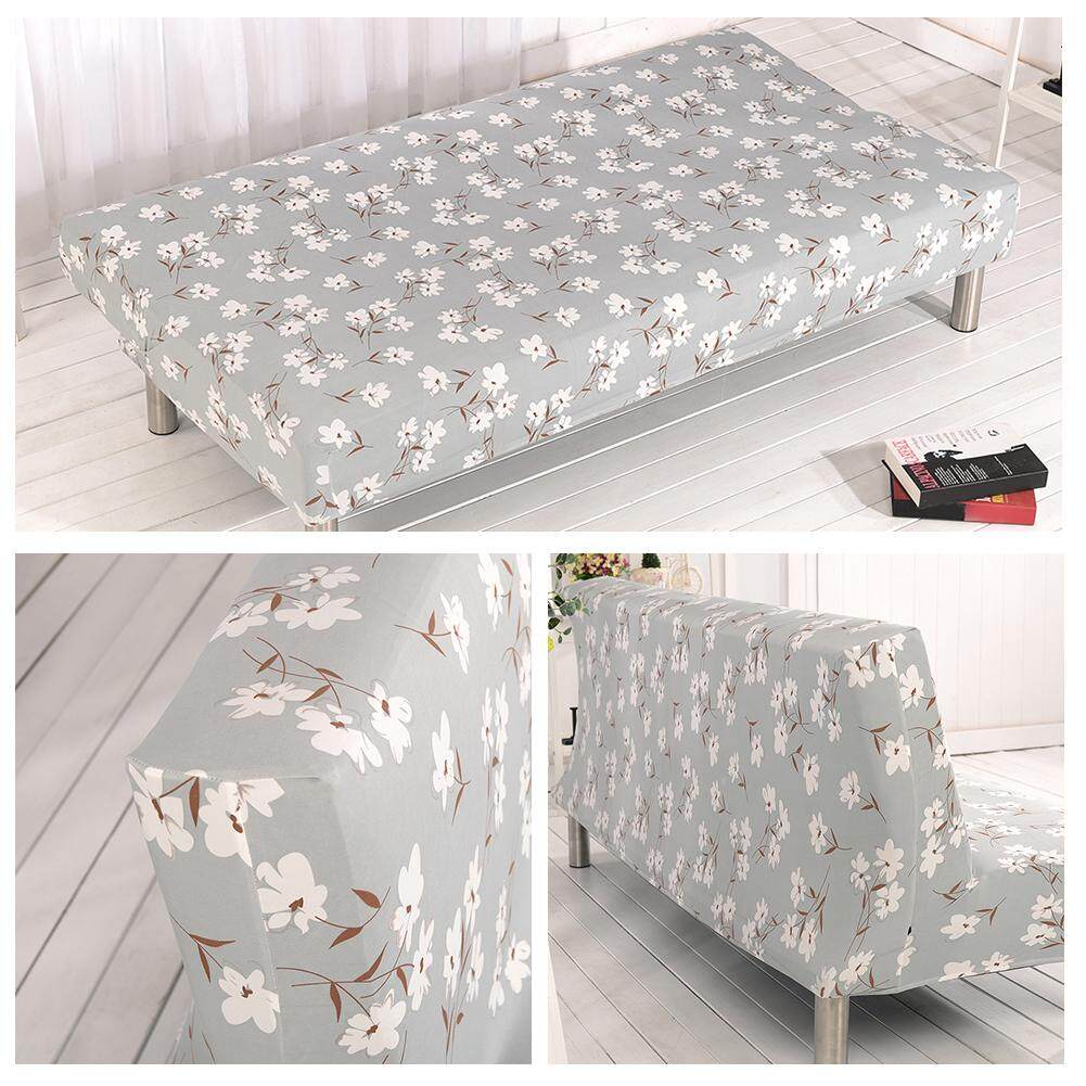 RYT พิมพ์ดอกไม้สีทึบ All - Inclusive พับยืดโซฟาแบบเตียงผ้าคลุมโซฟา Protector Slipcover ไม่มีแขน 1 ที่นั่ง
