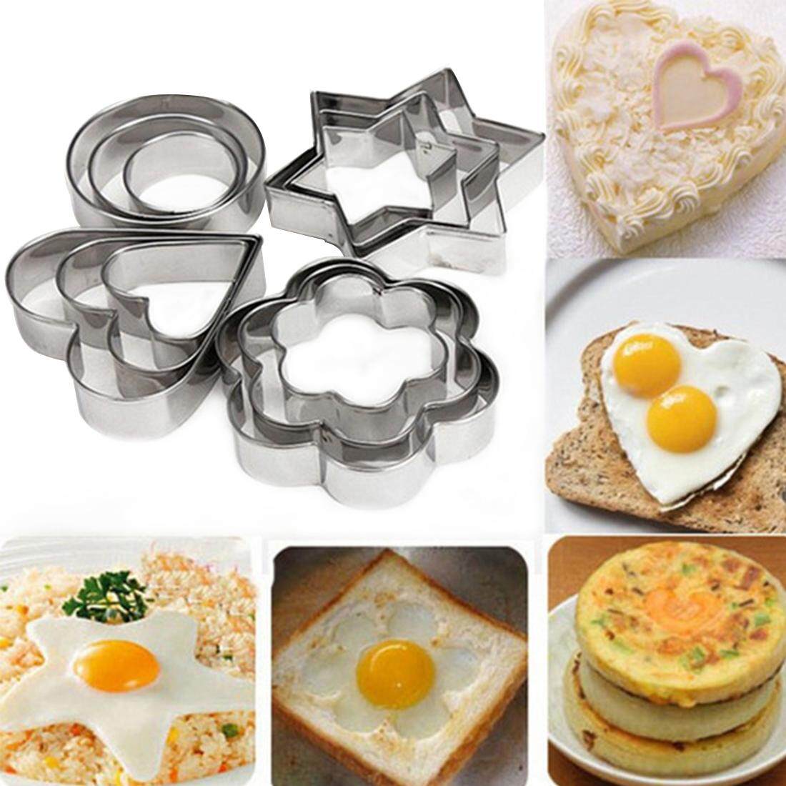 12 ชิ้น/เซ็ตโลหะดาวรูปหัวใจคุกกี้ Cutters เครื่องมือครัวเค้กตกแต่ง Moulds เบเกอรี่คุกกี้แสตมป์แม่พิมพ์ de galletas - นานาชาติ