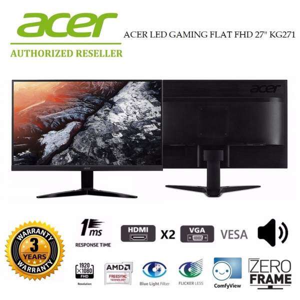 GENUINE ACER LED GAMING FLAT FHD 27 KG271 LCD MONITOR (1MS/VGA/HDMIx2/VESA/SPK/FREE-SYNC/75GHZ) (UM.HX1SM.002) BLACK Malaysia
