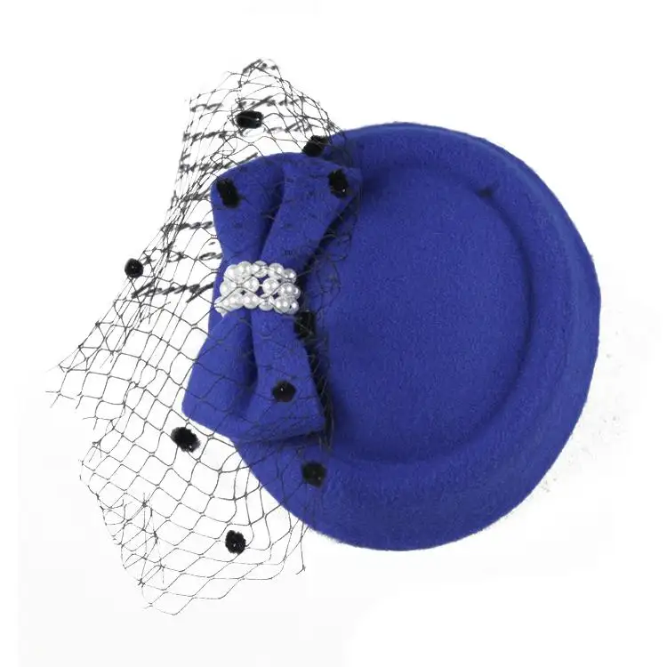 royal blue pillbox hat