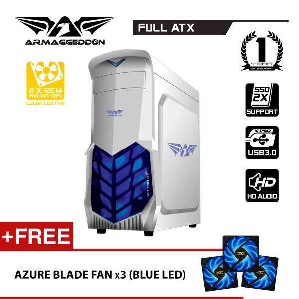 Vulcan V1x Full ATX Gaming PC Chassis Free LED Fan ( x3 ) By Armaggeddon Malaysia