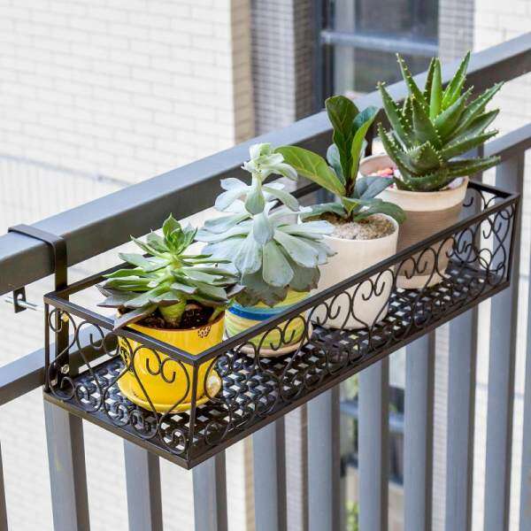 MWT1 European Style Terrace/Patio Pergola Iron Handrail Multilayer Hanging Flowerpot Shelf Wall Hangers Epipremnum Aureum Succulent Pergola