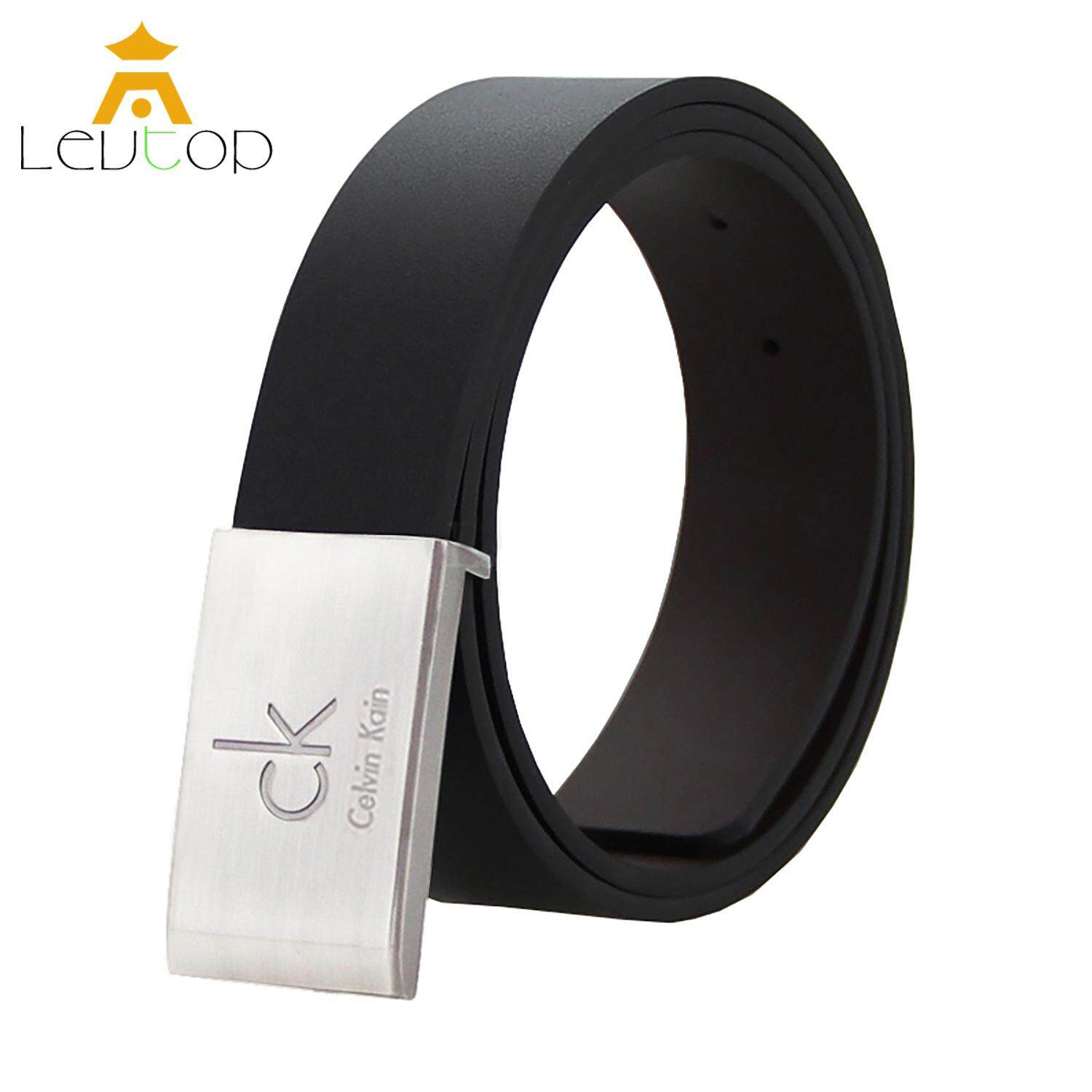 LEVTOP Men Belts PU Leather Fashion Buckle Fashion Waist Strap Belts 125cm
