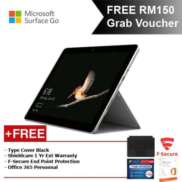 Microsoft Surface Go Y/8GB 128GB + Surface Go Type Cover Black + Shieldcare 1 Year Entended Warranty + F-Secure Endpoint Protection + Office 365 Personal Malaysia