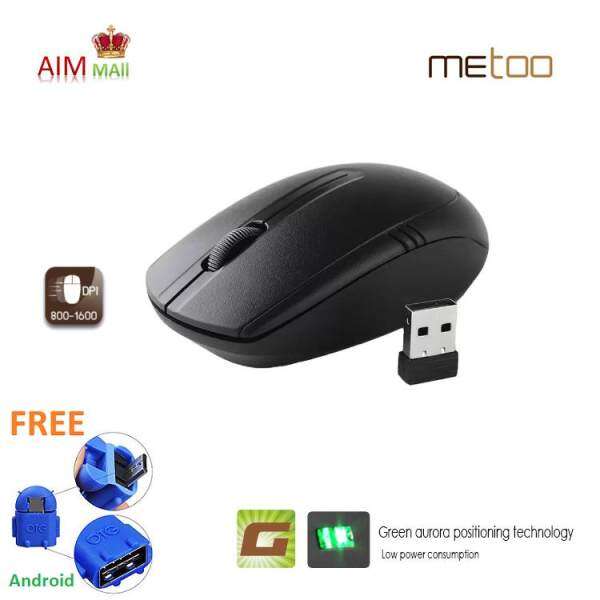METOO E0 2.4G Wireless 1600dpi Green Aurora Optical mouse Malaysia