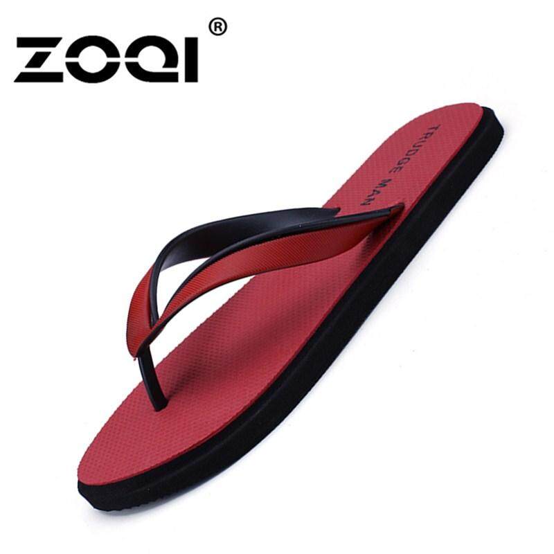 ZOQI แฟชั่นของผู้ชาย Beach รองเท้าแตะฟิบฟอบ (สีแดง) - Int'l