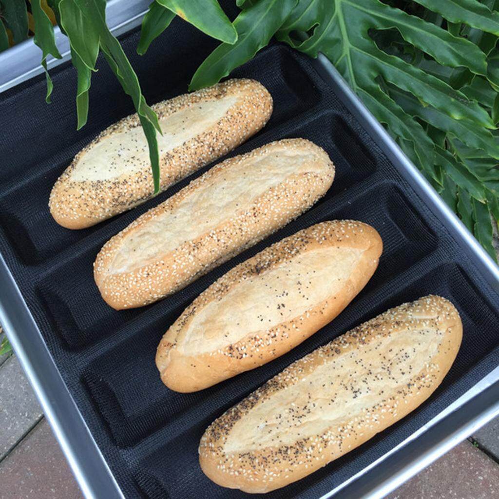 Dolity 1pc Silicone Bread Forms Sub Roll Hot Dog Bread Molds Non Stick Baking Tray
