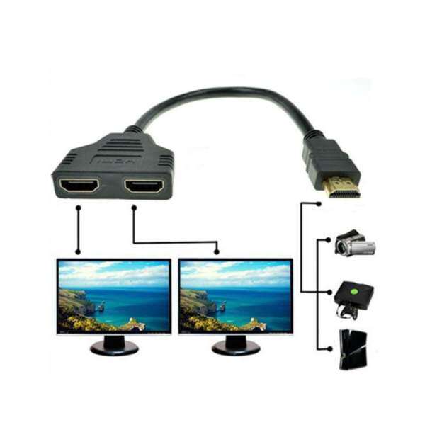 Bigskyie 1080P HDMI Port Male to 2 Female 1 In 2 Out Splitter Cable Adapter Converter Malaysia