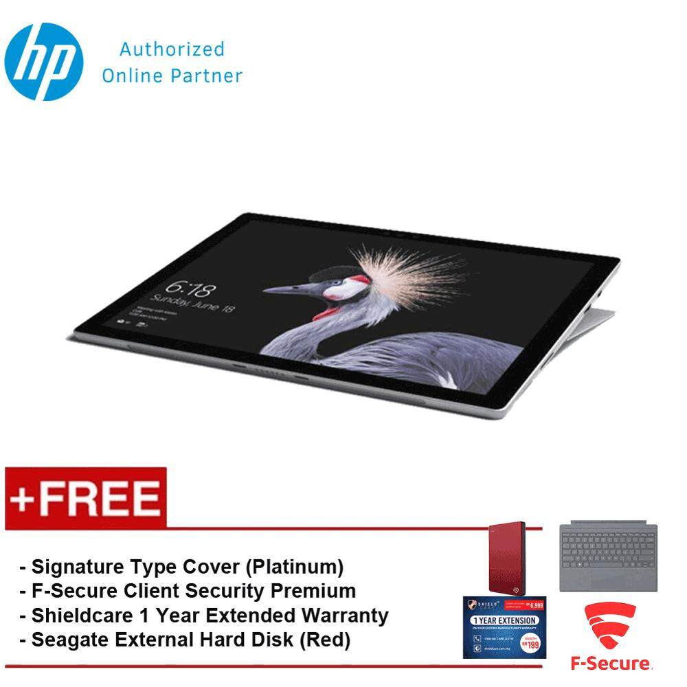 NEW Microsoft Surface Pro - Core i5 8G/256GB Free Surface Pro Type Cover (Platinum) + Shieldcare 1 Year Extended Warranty + F-Secure EndPoint Protection + Seagate 1TB External Hard Disk(Red) Malaysia
