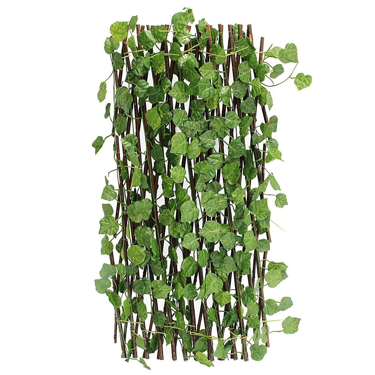 2Pcs Expandable Artificial Ivy Leaf Fence Decor Privacy Screen Patio Yard Garden - intl