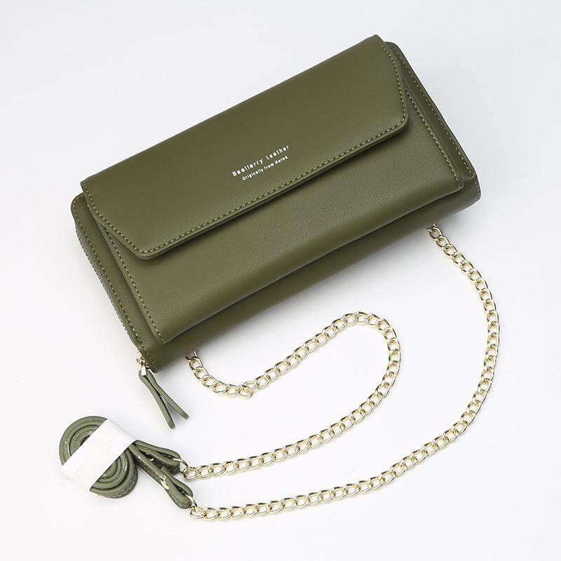 Baellerry ใหม่กระเป๋าสตางค์ Lady Card กระเป๋าถือมีซิปความจุขนาดใหญ่ไม่เป็นทางการกระเป๋าสะพายไหล่
