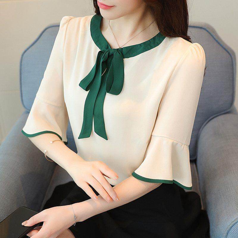 INWPLLR ฤดูร้อนผู้หญิงเสื้อและเสื้อ Patchwork เสื้อใส่ทำงานสำหรับผู้หญิงชีฟองแขนสั้นเสื้อขนาดพิเศษ PLAIN Tops สุภาพสตรี 2018 INWPLLR ฤดูร้อนผู้หญิงเสื้อและเสื้อ Patchwork เสื้อใส่ทำงานสำหรับผู้หญิงชีฟองแขนสั้นเสื้อขนาดพิเศษ PLAIN Tops สุภาพสตรี 2018