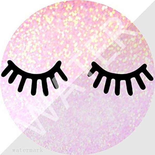 Mouse Pad Gaming Cute Girly Cartoon Lashes on Faux Pink Glitter 7 Inches 1M522, Premium-Textured Surface, Non-slip Rubber Base, Laser & Optical Mouse Compatible, Mouse mat Malaysia