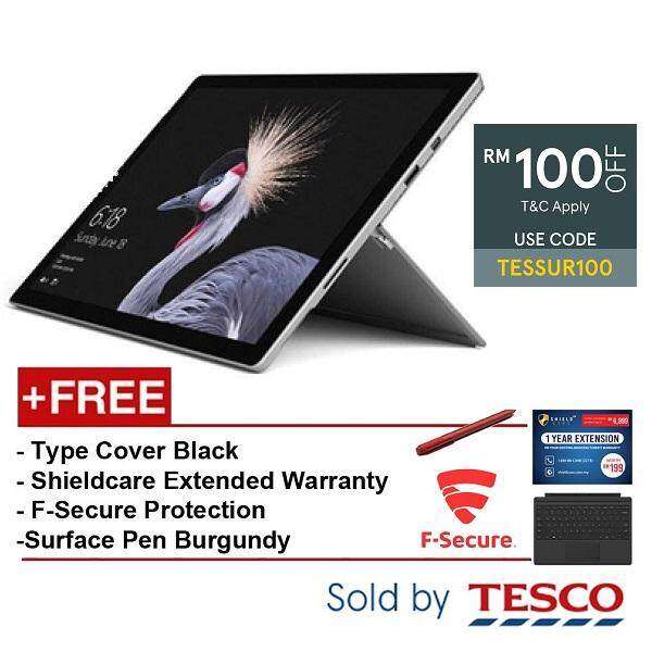 Microsoft Surface Pro (FJZ-00012) i5 / 8GB / 256GB + Type Cover Black + Extended Warranty + F-Secure + Pen Burgundy Malaysia