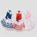 Panas Hewan Peliharaan Pakaian Anjing Kecil Lucu Stripes Gaun Putri Pakaian G14 Pink 4