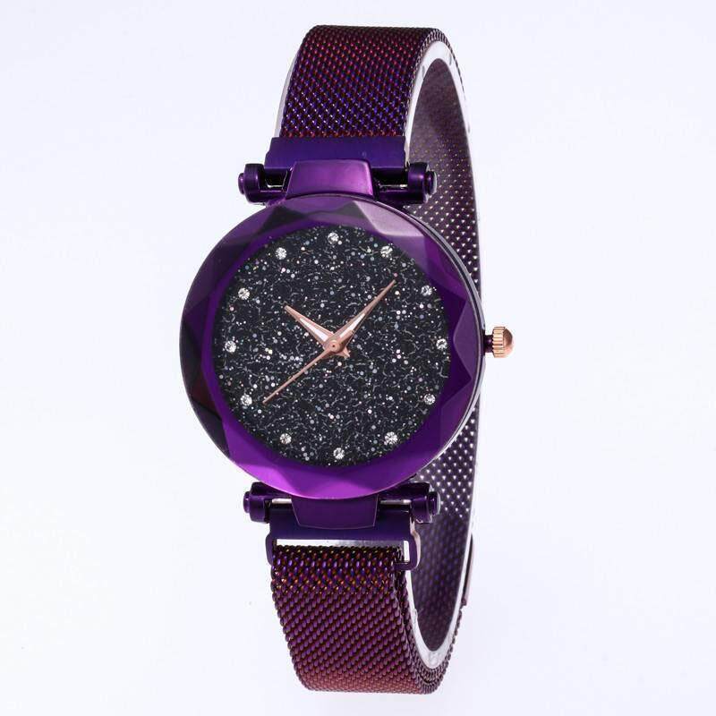 Ishowmall มาใหม่ล่าสุด Starry Sky Masonry นาฬิกาแม่เหล็กกันน้ำหัวเข็มขัดสายรัดสแตนเลสนาฬิกาข้อมือหรูหราจัดส่งฟรี