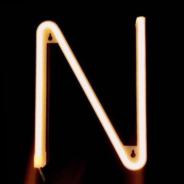Letter Lamp Operated Powered N Shape Warm White for Home Party Decoration Cafe Shop Restaurant Wedding Function Lamp Shades N