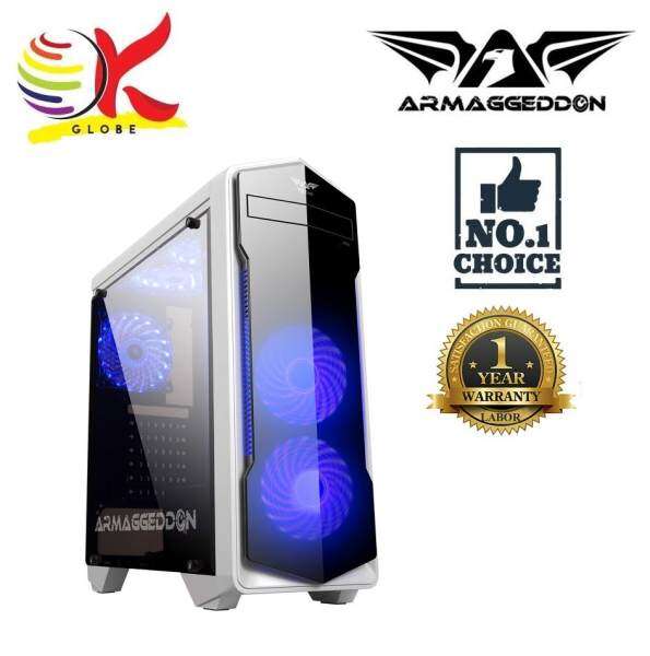 ARMAGGEDDON ATX T5X PRO SMART GAMING STRUCTURE PC CHASIS WITH BOTTOM MOUNT PSU DESIGN FULL VIEW TRANSPARENT FRONT AND SIDE PANEL DESIGN Malaysia