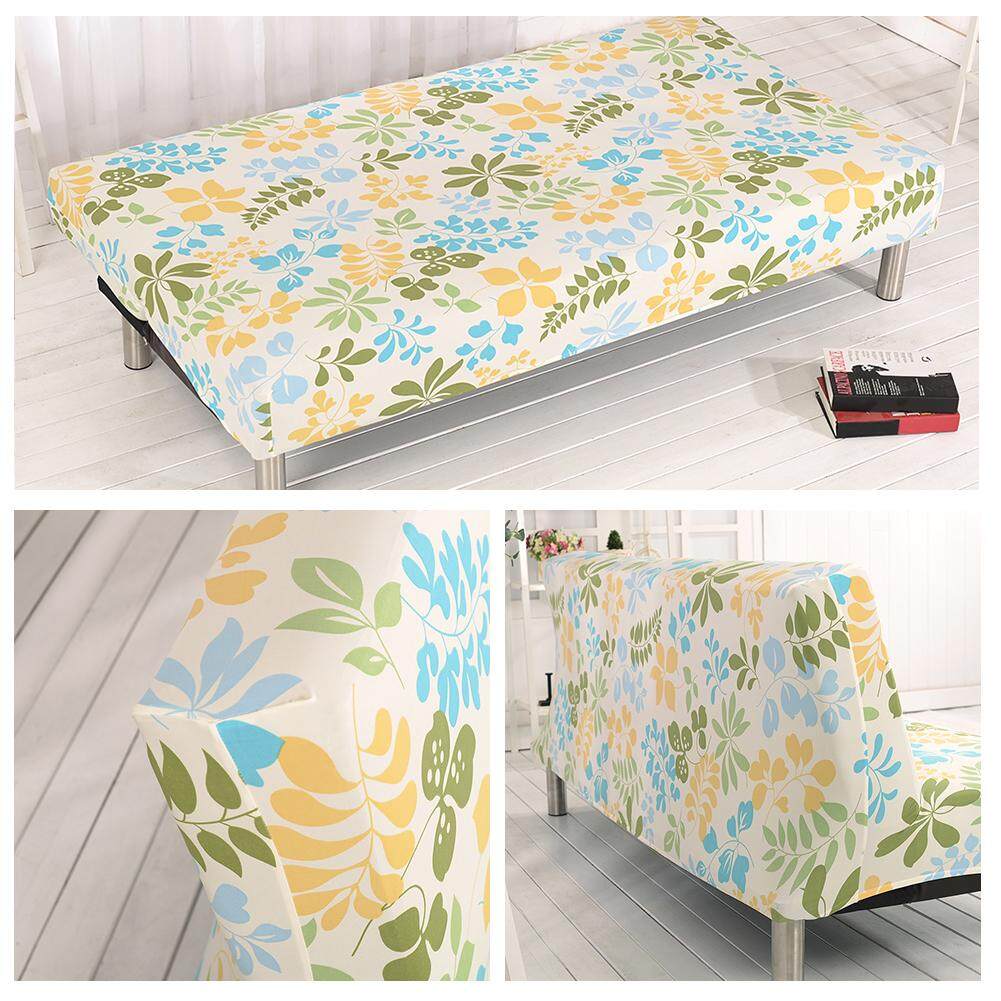 RYT พิมพ์ดอกไม้สีทึบ All - Inclusive พับยืดโซฟาแบบเตียงผ้าคลุมโซฟา Protector Slipcover ไม่มีแขน 1 ที่นั่ง