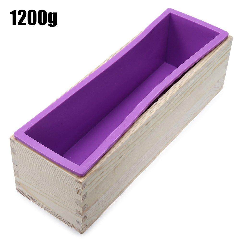 1200 กรัมซิลิโคนสบู่ก้อนแม่พิมพ์กล่องไม้ DIY เครื่องมือทำ (1200 กรัม) - INTL