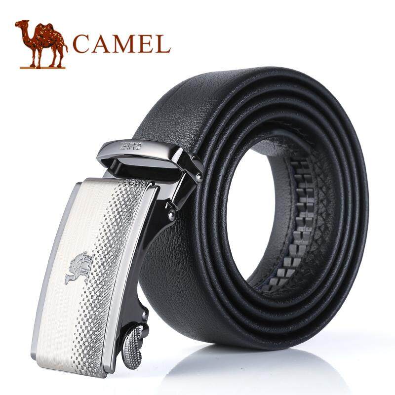CAMEL Men's สังกะสีหัวเข็มขัดอัลลอยอัตโนมัติเข็มขัดหนังธุรกิจพักผ่อนเข็มขัด