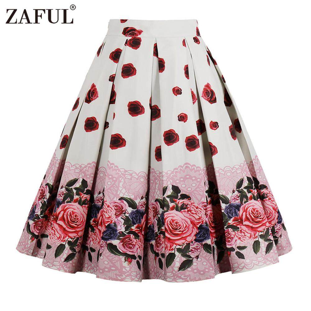 Zaful ผู้หญิงกระโปรงสไตล์วินเทจฤดูร้อนผลไม้และดอกไม้ลายพิมพ์ซิปด้านข้าง Elegant สไตล์การออกแบบกระโปรงย้อนยุค - INTL Zaful ผู้หญิงกระโปรงสไตล์วินเทจฤดูร้อนผลไม้และดอกไม้ลายพิมพ์ซิปด้านข้าง Elegant สไตล์การออกแบบกระโปรงย้อนยุค - INTL