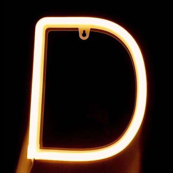 Letter Lamp Operated Powered D Shape Warm White for Home Party Decoration Cafe Shop Restaurant Wedding Function Lamp shape C