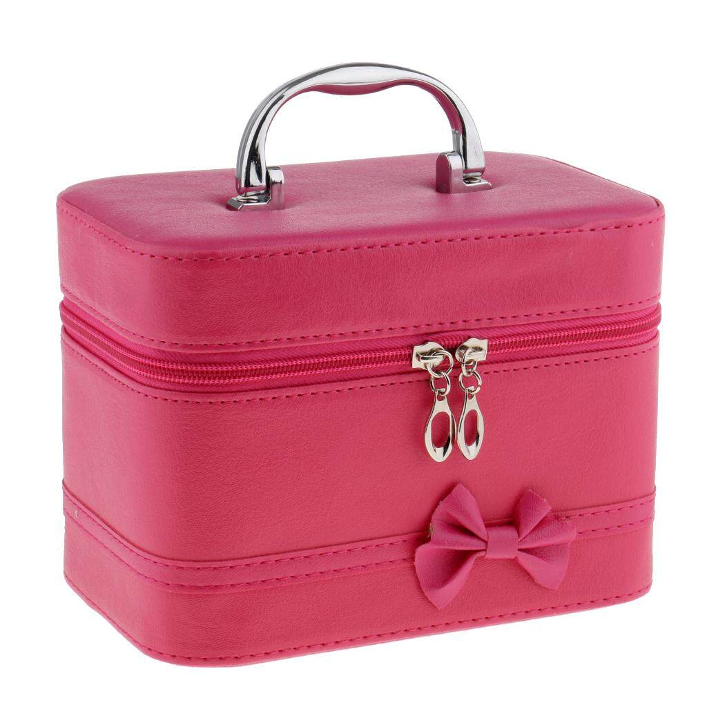 MagiDeal Portable Handbag Zipper Makeup Cosmetic Organizer Storage Case Box Rose Red MagiDeal Portable Handbag Zipper Makeup Cosmetic Organizer Storage Case Box Rose Red