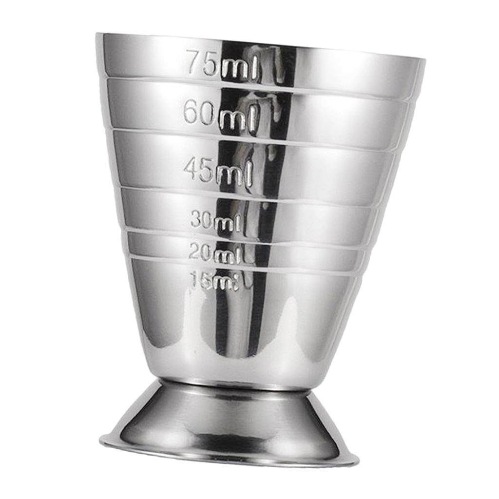 Dolity 1pc Precise Bar Jigger Stainless Steel Cocktail Measuring Cup 75ml Silver