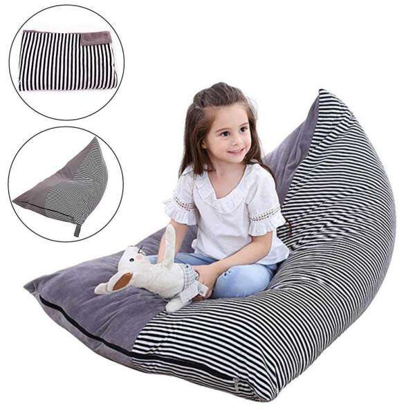 Teekeer Crystal velvet Stuffed Animal Storage Bean Bag Chair | Soft Toy Bag Organizer | Comfortable Seating Sofa Create Comfy Lounger Bed for Kids Room Decor