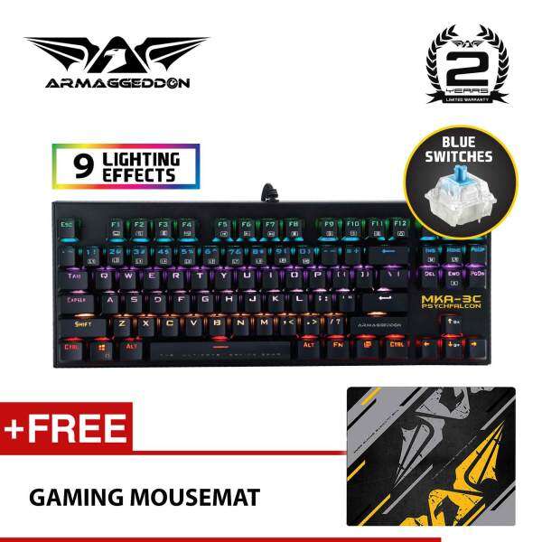 MKA-3C Mechanical Gaming Keyboard (Blue Switches) Free Gaming Mousemat by Armaggeddon Malaysia