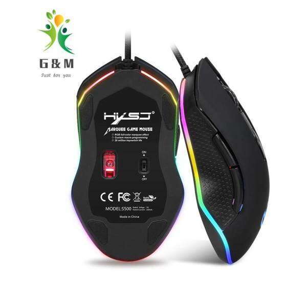 G&M Gaming Mouse Wired with RGB led, 4800 DPI 6 Buttons Ergonomic Gaming Mouse for PC Malaysia
