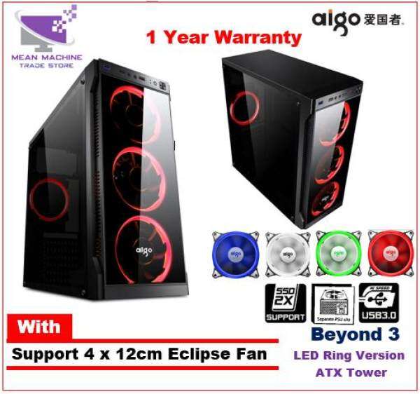 Aigo Beyond 3 ATX Tempered Glass Side Acrylic Gaming Chassis Malaysia