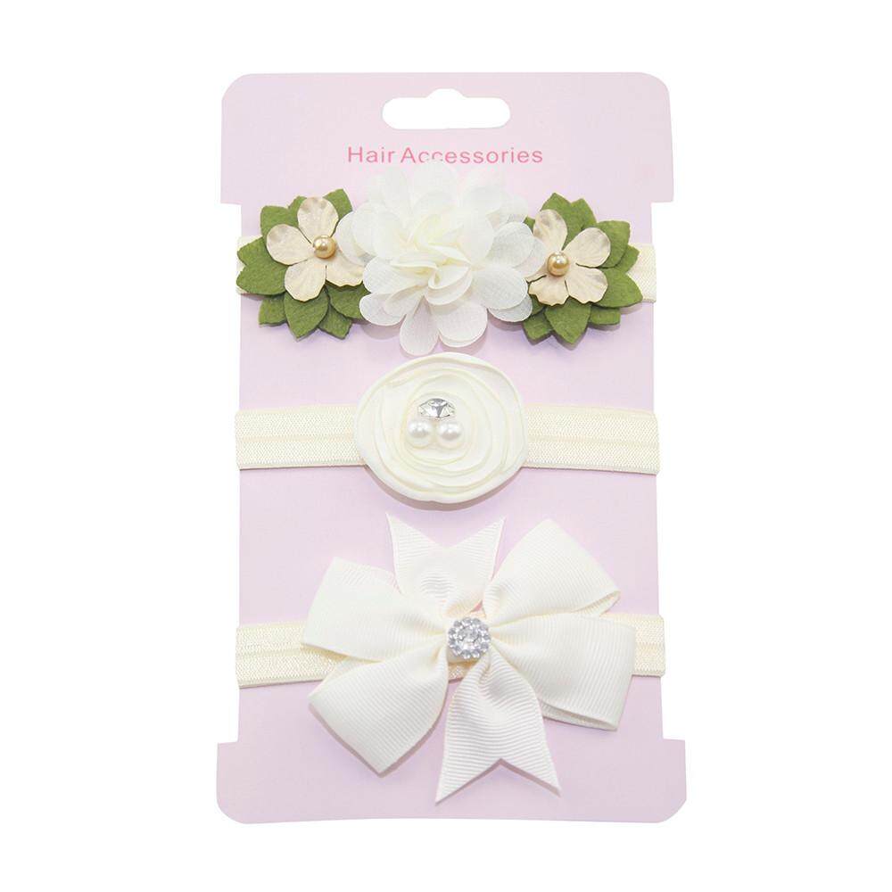 RADOCIE 3 ชิ้นเด็ก Elastic Floral Headband ไข่มุกผมเด็กโบว์คาดผมชุด RADOCIE 3 ชิ้นเด็ก Elastic Floral Headband ไข่มุกผมเด็กโบว์คาดผมชุด