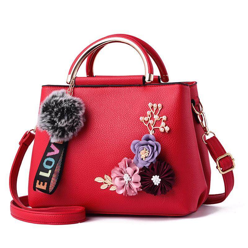 Color Flowers Shell Women's Tote Leather Clutch Bag Small Ladies Handbags