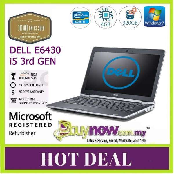 Factory Refurbished used Laptop Notebook Dell Latitude E6430, Laptop 3rd Gen core - i5, 4GB, 320GB,(Free Wireless Mouse) Malaysia