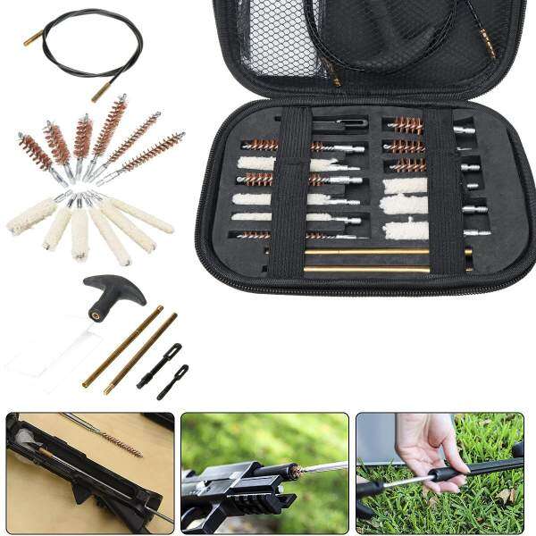 16Pcs Universal Cleaning Kit Universal .22 357 .38 Brushes & Rod