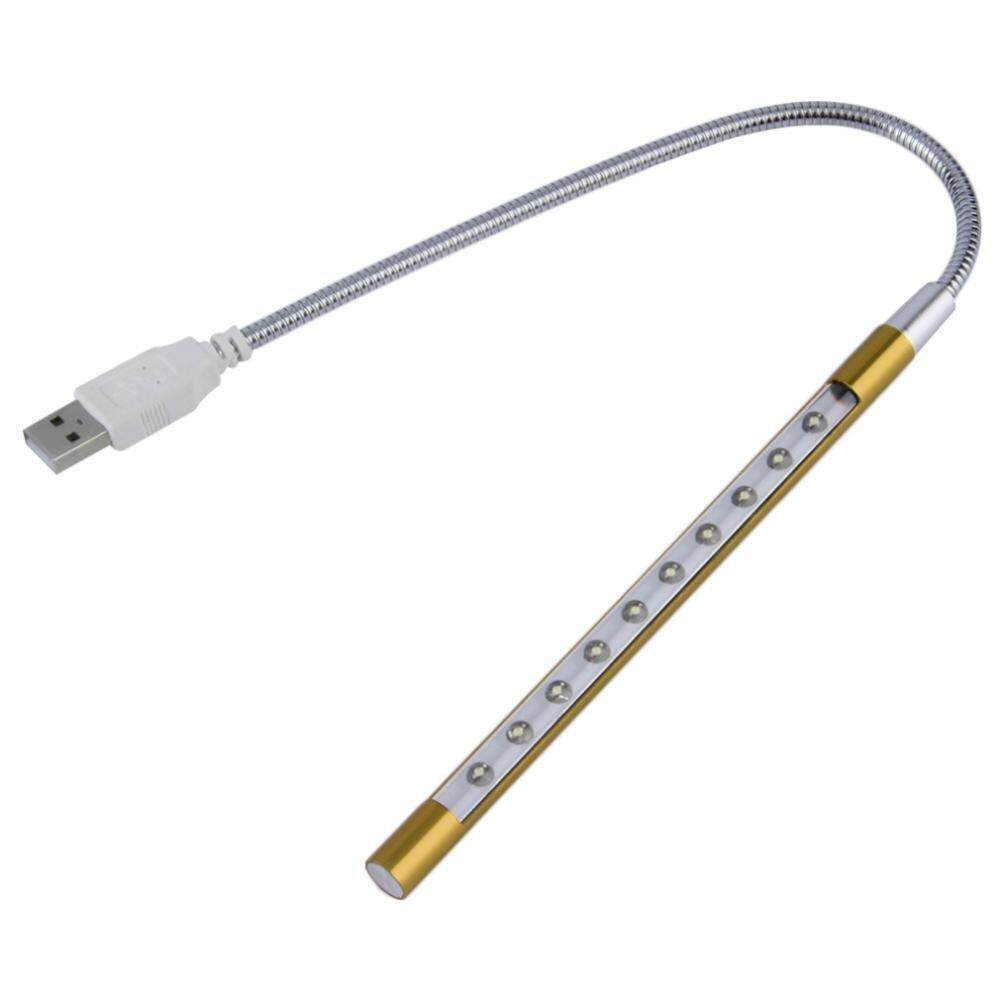 Haron 1 วัตต์ USB ไฟ LED ไฟอ่านหนังสือ 10 LEDs โคมไฟตั้งโต๊ะ