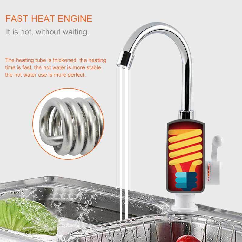 เครื่องทำน้ำอุ่นไฟฟ้า Quick - ก๊อกน้ำทำความร้อน Thermostat ด้วยปลั๊กไฟป้องกันสำหรับห้องครัวห้องน้ำ (EU Plug) - INTL เครื่องทำน้ำอุ่นไฟฟ้า Quick - ก๊อกน้ำทำความร้อน Thermostat ด้วยปลั๊กไฟป้องกันสำหรับห้องครัวห้องน้ำ (EU Plug) - INTL