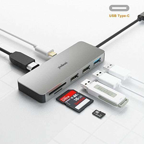 yinboti USB C Hub Dock with HDMI Type C Adapter to HDMI USB3.0 SD and MicroSD Card Reader Docking Station for Macbook (Pro Air) Chromebook Thinkpad X1 Carbon Samsung S8 S9 Galaxy Note8 Dell HP etc Malaysia