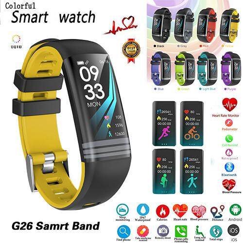 G26 เครื่องมือติดตามการออกกำลังกายอัจฉริยะสร้อยข้อมือหน้าจอสี IP67 กันน้ำโหมดกีฬาหลาย (เจ็ดสีชนิด)