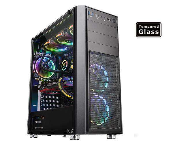 Thermaltake Versa H26 Black Tempered Glass Mid Tower Gaming PC Computer Case (1x 12cm fan pre-installed) Malaysia