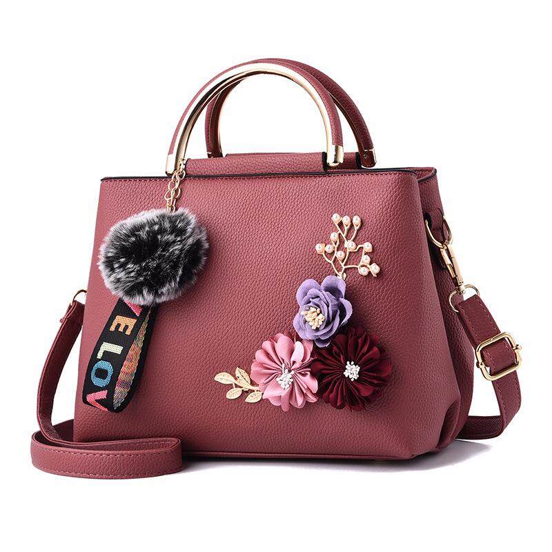 Color Flowers Shell Women's Tote Leather Clutch Bag Small Ladies Handbags